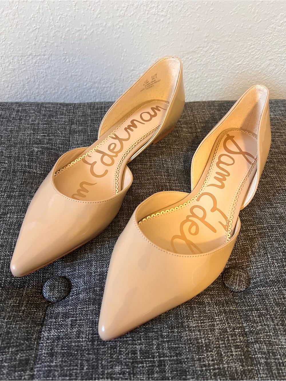 Sam Edelman Nude Patent Pointed D'Orsay Flats